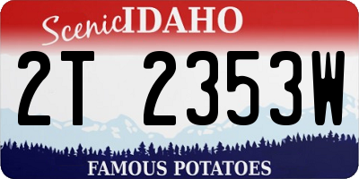 ID license plate 2T2353W
