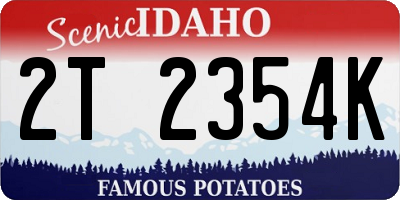 ID license plate 2T2354K