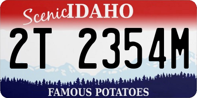 ID license plate 2T2354M