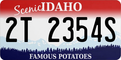 ID license plate 2T2354S
