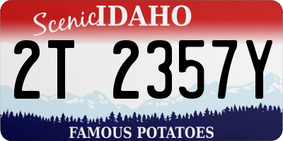 ID license plate 2T2357Y