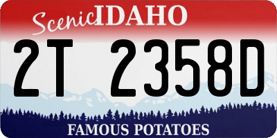 ID license plate 2T2358D