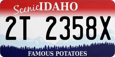 ID license plate 2T2358X