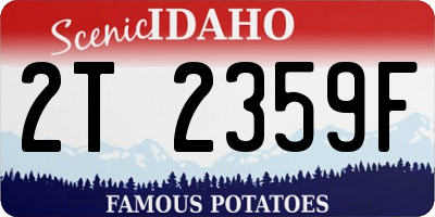 ID license plate 2T2359F