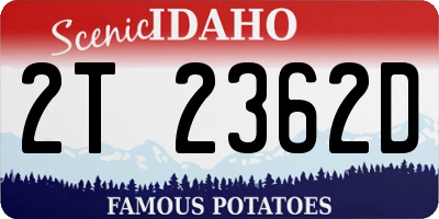 ID license plate 2T2362D