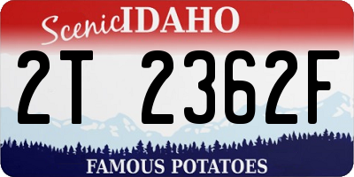 ID license plate 2T2362F