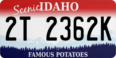 ID license plate 2T2362K
