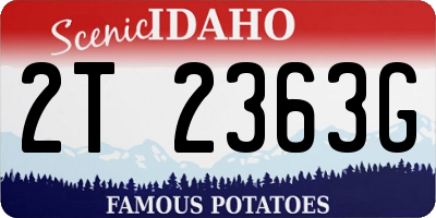 ID license plate 2T2363G
