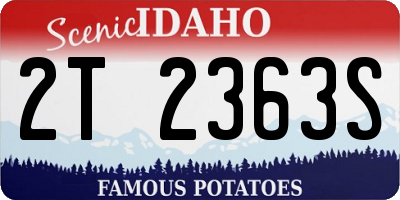 ID license plate 2T2363S