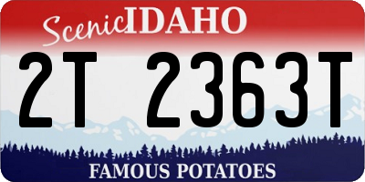 ID license plate 2T2363T