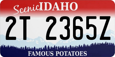ID license plate 2T2365Z