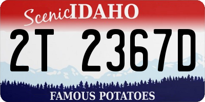 ID license plate 2T2367D