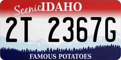 ID license plate 2T2367G