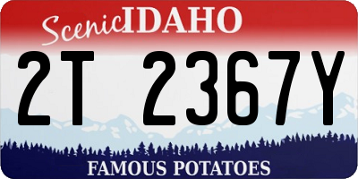 ID license plate 2T2367Y