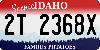 ID license plate 2T2368X