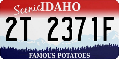 ID license plate 2T2371F