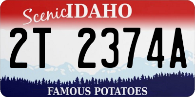 ID license plate 2T2374A