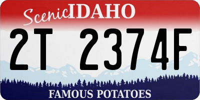 ID license plate 2T2374F
