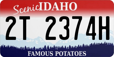 ID license plate 2T2374H