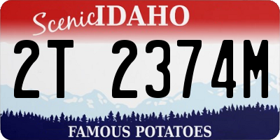 ID license plate 2T2374M