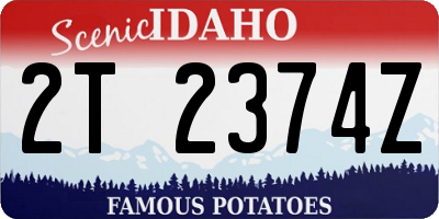 ID license plate 2T2374Z