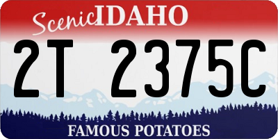 ID license plate 2T2375C