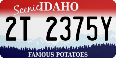 ID license plate 2T2375Y