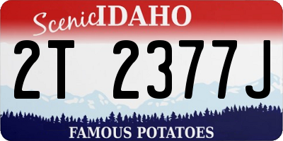 ID license plate 2T2377J