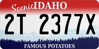 ID license plate 2T2377X