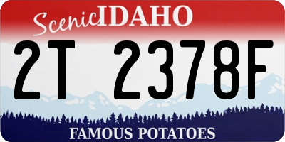 ID license plate 2T2378F