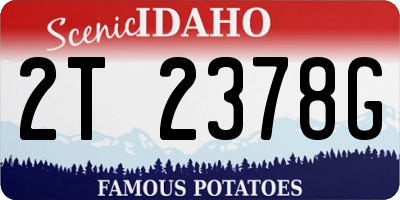 ID license plate 2T2378G