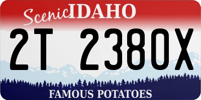 ID license plate 2T2380X