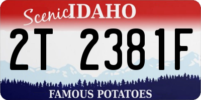 ID license plate 2T2381F