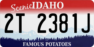 ID license plate 2T2381J