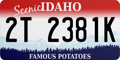ID license plate 2T2381K