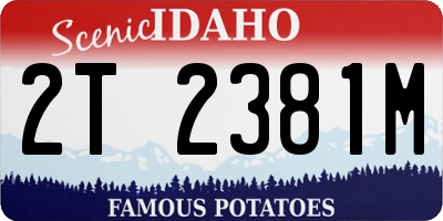 ID license plate 2T2381M