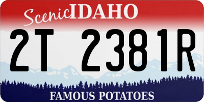 ID license plate 2T2381R