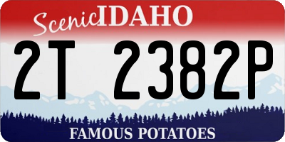 ID license plate 2T2382P