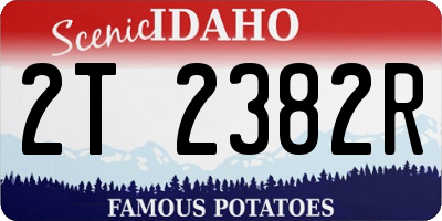 ID license plate 2T2382R