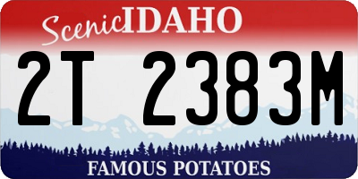 ID license plate 2T2383M