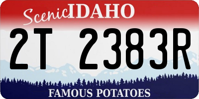 ID license plate 2T2383R