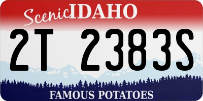 ID license plate 2T2383S