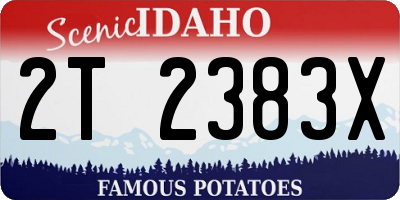 ID license plate 2T2383X