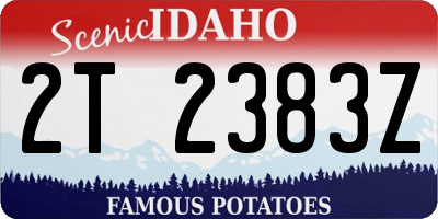 ID license plate 2T2383Z