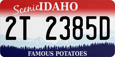 ID license plate 2T2385D