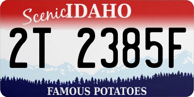ID license plate 2T2385F