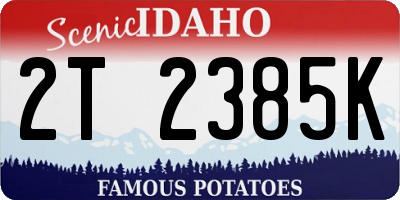 ID license plate 2T2385K