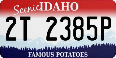 ID license plate 2T2385P