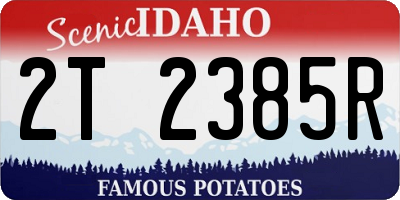ID license plate 2T2385R