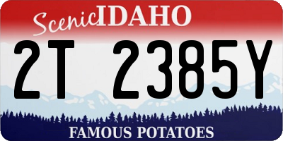 ID license plate 2T2385Y